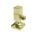 Westbrass Square, Brass Toilet Kit 1/4-Turn Round Angle Stop 1/2" Copper x 3/8" Comp in Polished Brass D105QS-01